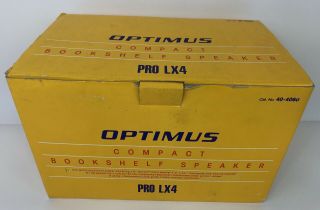 Vintage Optimus Pro Lx4 Compact 2 - Way Bookshelf Speakers Old Stock