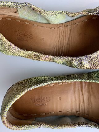 Toscani Tieks Color Changing Hand Painted RARE Leather Ballet Flats Size 8 3