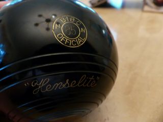Henselite - Grip Lawn Bowl Sz 3 (4 7/8) 358FX BIBC 85 Vintage Antique Balls 5