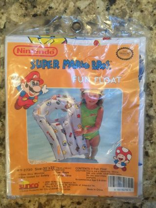 Vintage 1990 Sunco Nintendo Mario Bros 3 Fun Pool Float Inflatable Tanooki