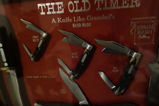 Schrade Walden USA Vintage Old Timer Hanging Pocket Knife Display 6