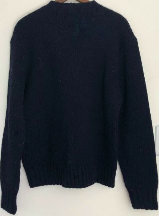 Rare Vintage Polo Ralph Lauren Sweater Medium M Star Wool Hand Knit Navy Blue 3