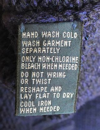 Rare Vintage Polo Ralph Lauren Sweater Medium M Star Wool Hand Knit Navy Blue 5