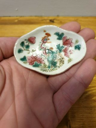 (b) Rare Chinese 19th Century Porcelain Straits Nyonya Peranakan Salt Dish