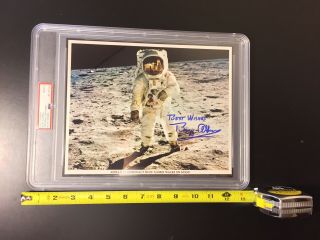 Large Buzz Aldrin Autograph Encapsulation With Rare 1st Moon Landing