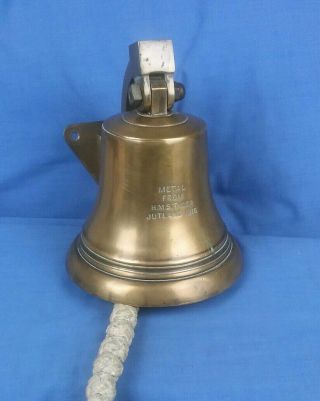 Vintage Brass Bell Made From Metal Of Hms Tiger Ww1 Jutland 1916