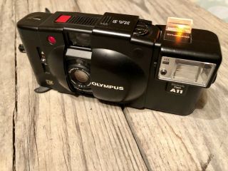 Vintage Olympus A11 Xa3 35mm Camera With Electronic Flash Very Good &