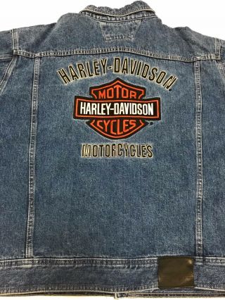 Harley - Davidson Motorcycles Bar & Shield Logo Denim Jacket Men’s Size 3XL 8