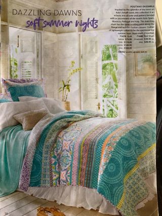 Soft Surroundings King 6 - Pc Cotton Bedding Set - “positano” Floral Print