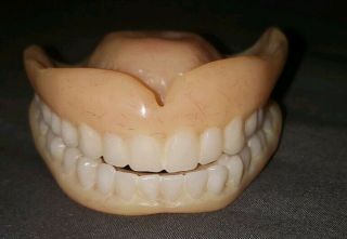 Vintage Full Set Dentures Upper And Lower False Teeth Tooth Dental Top Bottom