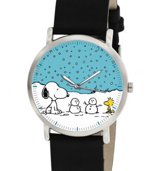 Snoopy Woodstock Snow Christmas Art Vintage United Features 30 Mm Peanuts Watch