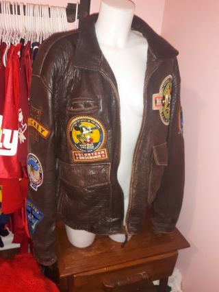 Disney - Mickey Mouse Flying Aces Ltd.  Ed Leather Bomber Vtg Patches Rare Limited