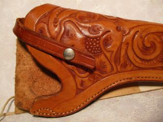 Vintage Hand Floral Tooled Hand Made & Tooled Western Leather Holster