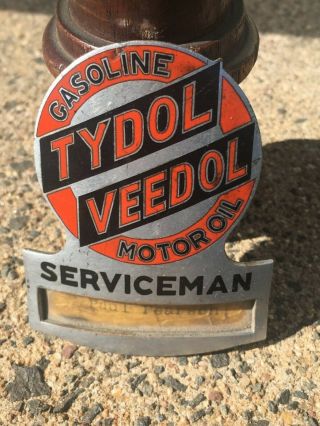 Vintage Tydol Veedol Serviceman Badge Rare Fantastic