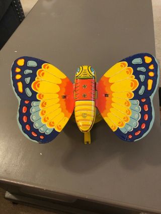 Vintage Tin Litho J.  Chein & Co.  Butterfly Pull Toy