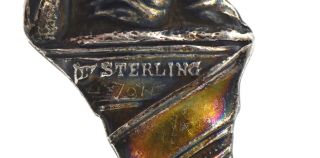 COLLECTIBLE SOUVENIR STRUCK GOLD SPOON STERLING SILVER SPOKANE FALLS WASHINGTON 6