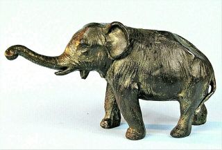 Vintage Spelter Art Metal Elephant Bank By Gck Co.  Ny Big 8 " Statue 1920 