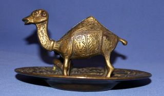Vintage Arabic Islamic Bronze Camel Male With Fez Figurine