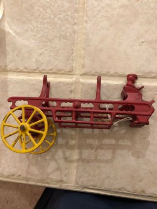 Vintage Back Half Of Firetuck Horse Drawn Fire Wagon Cast Iron 7” Long