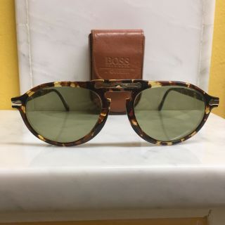 Hugo Boss Vintage Nos Folding Sunglasses 5153 Frame In Tortoise Shell Case Incl.