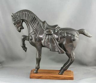 Magnificent Work Of Art Vintage Chinese Tang Style Solid Bronze Horse Statue