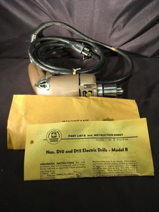 NOS NIB VINTAGE INGERSOLL RAND DRILL Electric Heavy Duty MODEL D12 B 1/4” 4