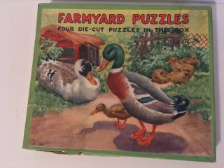 Vintage 1949 Platt & Munk Farmyard Puzzles No 142c