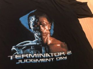 Terminator Ii Vtg Promo Shirt Schwarzenegger Bootleg Alien Judgement Day T2