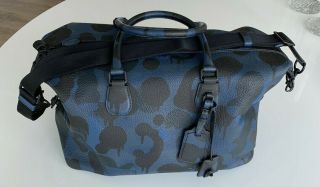 Coach Explorer Overnight Gym Bag In Blue Black Camo Leather Rare Limited Edition