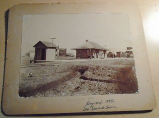 Hayward,  Oklahoma Railroad Depot,  Real Photo Clear,  Train,  Vintage,  Town