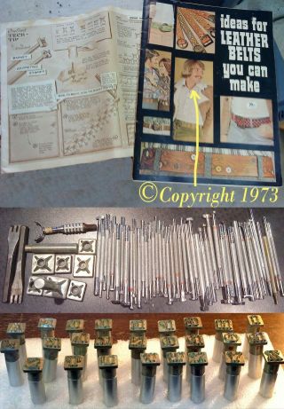 40,  Vintage Tandy Leather Stamping Tools,  Complete 1/2 " Fancy Alphabet Set