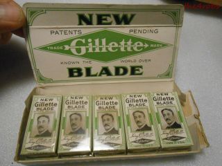 Vintage Gillette Razor Blades Store Display Box 10 Packs 100 Blades