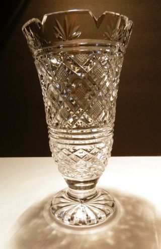Vintage Waterford Crystal Master Cutter Footed Vase 7 " Made In Ireland