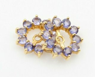 Stunning Vintage 14k Solid Gold 1.  60 Ctw Tanzanite Earring Jackets 685b - 2