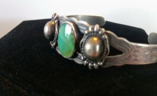 Vintage Navajo Sterling Silver Old Pawn Royston Turquoise Cuff Bracelet 8