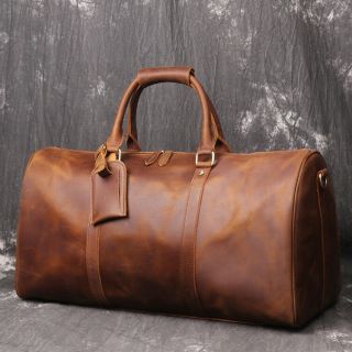 Vintage Leather Travel Bag Men 