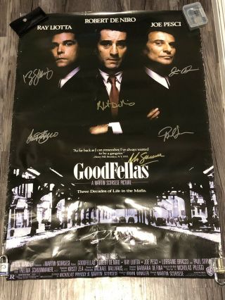 Vintage Goodfellas Movie Poster Cast Hand Signed Pesci Robert Deniro