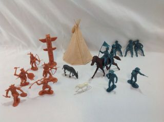 Mixed Vintage Toy Horses Cowboys And Indians