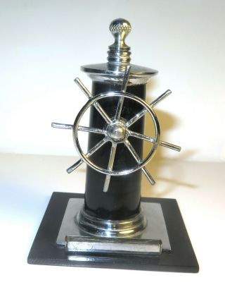 Vintage Antique Articulated Nautical Ship Wheel Bakelite Striker Table Lighter
