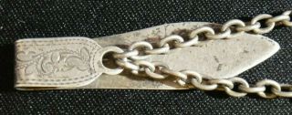 PRETTY SOLID SILVER 2 CHAIN CHATELAINE CLIP - BY HILLIARD & THOMASEN - DATE 1900 5