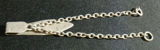 PRETTY SOLID SILVER 2 CHAIN CHATELAINE CLIP - BY HILLIARD & THOMASEN - DATE 1900 6