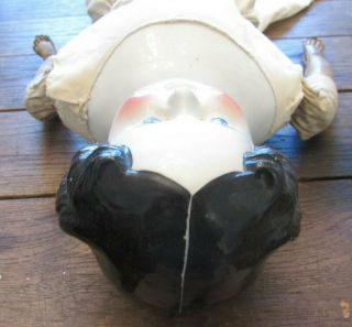 Rare 32” Large Covered Wagon China Head Doll Germany Sawdust Body Leather Arms 10