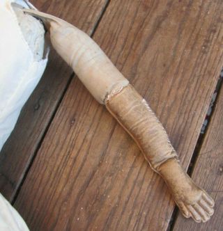 Rare 32” Large Covered Wagon China Head Doll Germany Sawdust Body Leather Arms 7