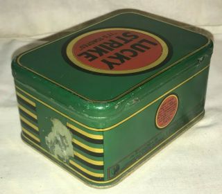 ANTIQUE LUCKY STRIKE SLICED PLUG TIN LITHO TOBACCO CAN VINTAGE COUNTRY STORE OLD 3