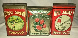 ANTIQUE LUCKY STRIKE SLICED PLUG TIN LITHO TOBACCO CAN VINTAGE COUNTRY STORE OLD 7