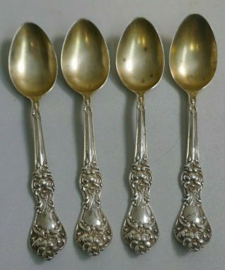 Set Of 4 - Baker Manchester Mfg.  Co.  Sterling Silver Demitasse Spoons