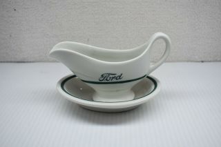 Vintage Ford Motor Company Resturant Gravy Boat And Sauser