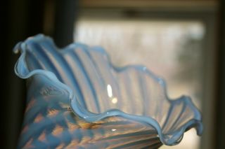 5 Vintage Fenton Opalescent Lamp Shades Twist Pattern Hand Blown Art Glass 4
