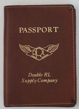 Rrl Double Rl Vintage Brown Passport Holder Wallet Made In Italy