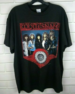 Vintage Whitesnake North American Tour 1987 - 88 Tee Shirt Black Size Xl